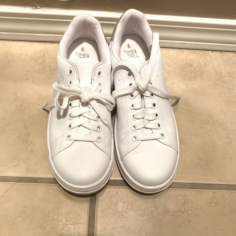 Work once white tennis shoes